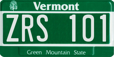 VT license plate ZRS101