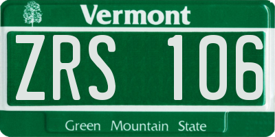 VT license plate ZRS106
