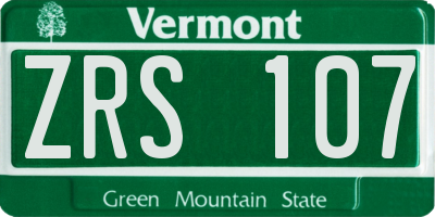 VT license plate ZRS107