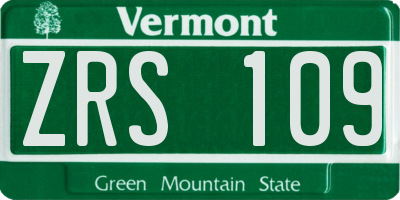 VT license plate ZRS109