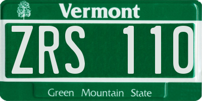 VT license plate ZRS110
