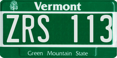 VT license plate ZRS113