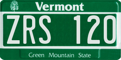 VT license plate ZRS120