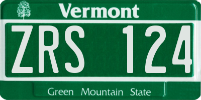 VT license plate ZRS124