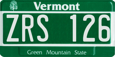 VT license plate ZRS126
