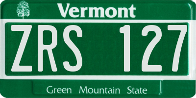 VT license plate ZRS127