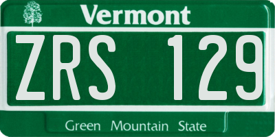 VT license plate ZRS129