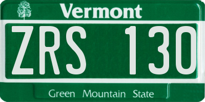 VT license plate ZRS130