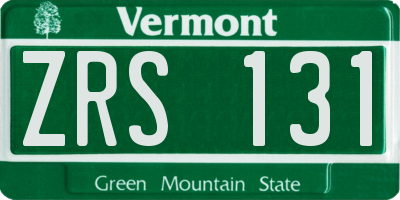 VT license plate ZRS131