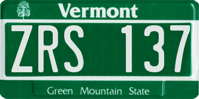 VT license plate ZRS137