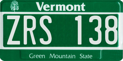 VT license plate ZRS138