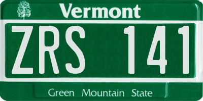 VT license plate ZRS141