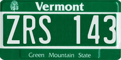 VT license plate ZRS143