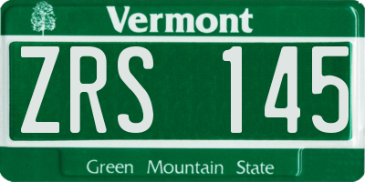 VT license plate ZRS145