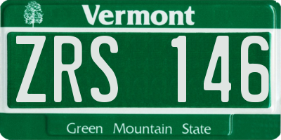 VT license plate ZRS146