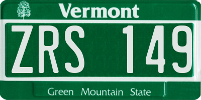 VT license plate ZRS149