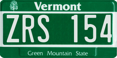 VT license plate ZRS154