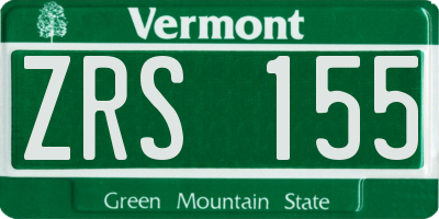 VT license plate ZRS155