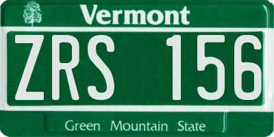 VT license plate ZRS156