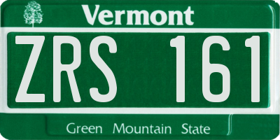 VT license plate ZRS161