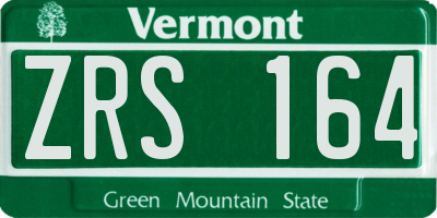 VT license plate ZRS164