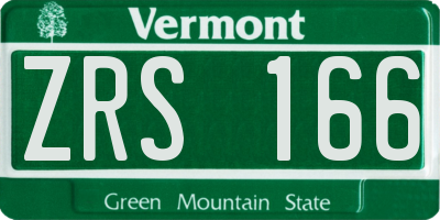 VT license plate ZRS166