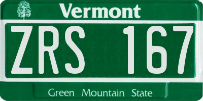 VT license plate ZRS167