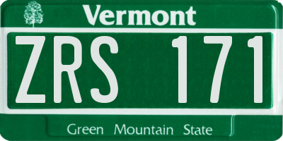 VT license plate ZRS171