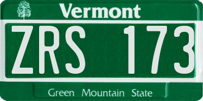 VT license plate ZRS173