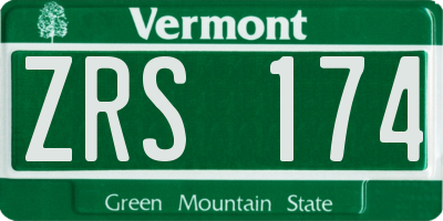 VT license plate ZRS174