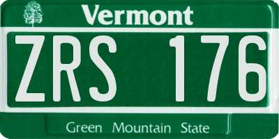 VT license plate ZRS176