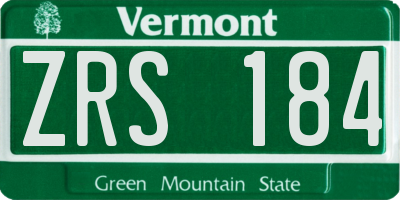 VT license plate ZRS184