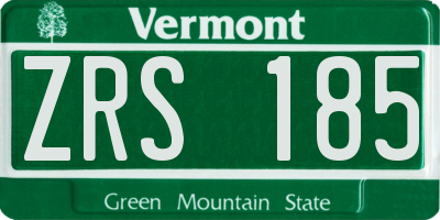 VT license plate ZRS185