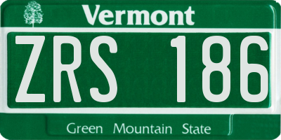 VT license plate ZRS186