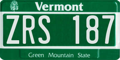VT license plate ZRS187
