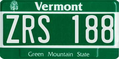 VT license plate ZRS188