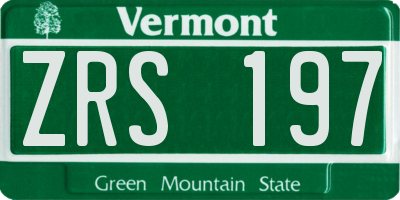 VT license plate ZRS197