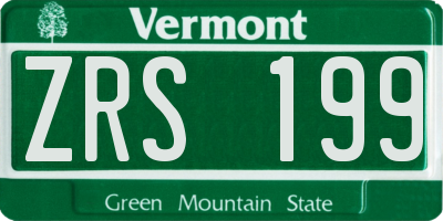 VT license plate ZRS199