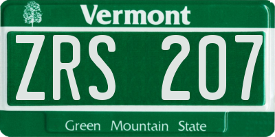 VT license plate ZRS207