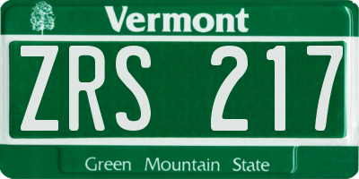 VT license plate ZRS217