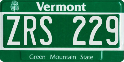 VT license plate ZRS229