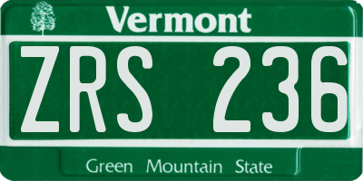 VT license plate ZRS236