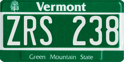VT license plate ZRS238