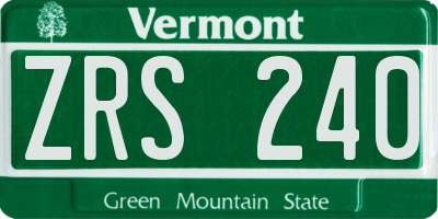 VT license plate ZRS240
