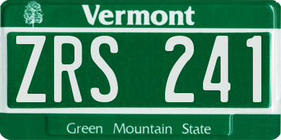 VT license plate ZRS241