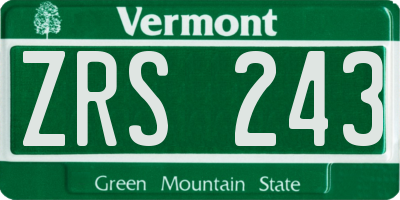 VT license plate ZRS243