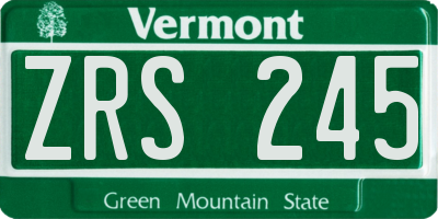VT license plate ZRS245