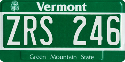 VT license plate ZRS246