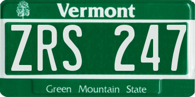 VT license plate ZRS247