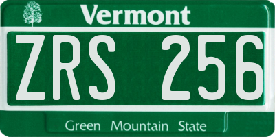 VT license plate ZRS256